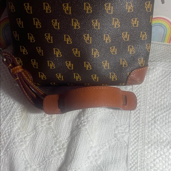 Dooney & Bourke Black and Gold Monogram Shoulder Bag - Picture 5 of 7